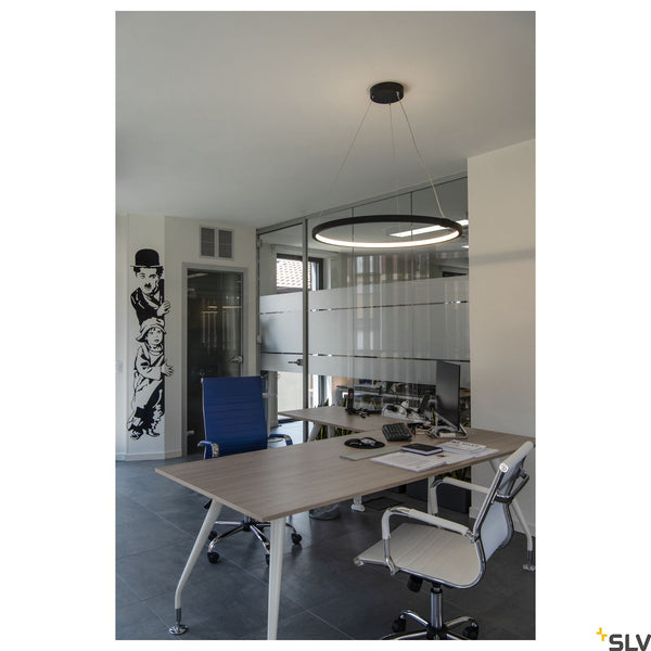 SLV PARSEC 80 DALI Dimmable Black LED Pendant Light 3000/4000K 1002911