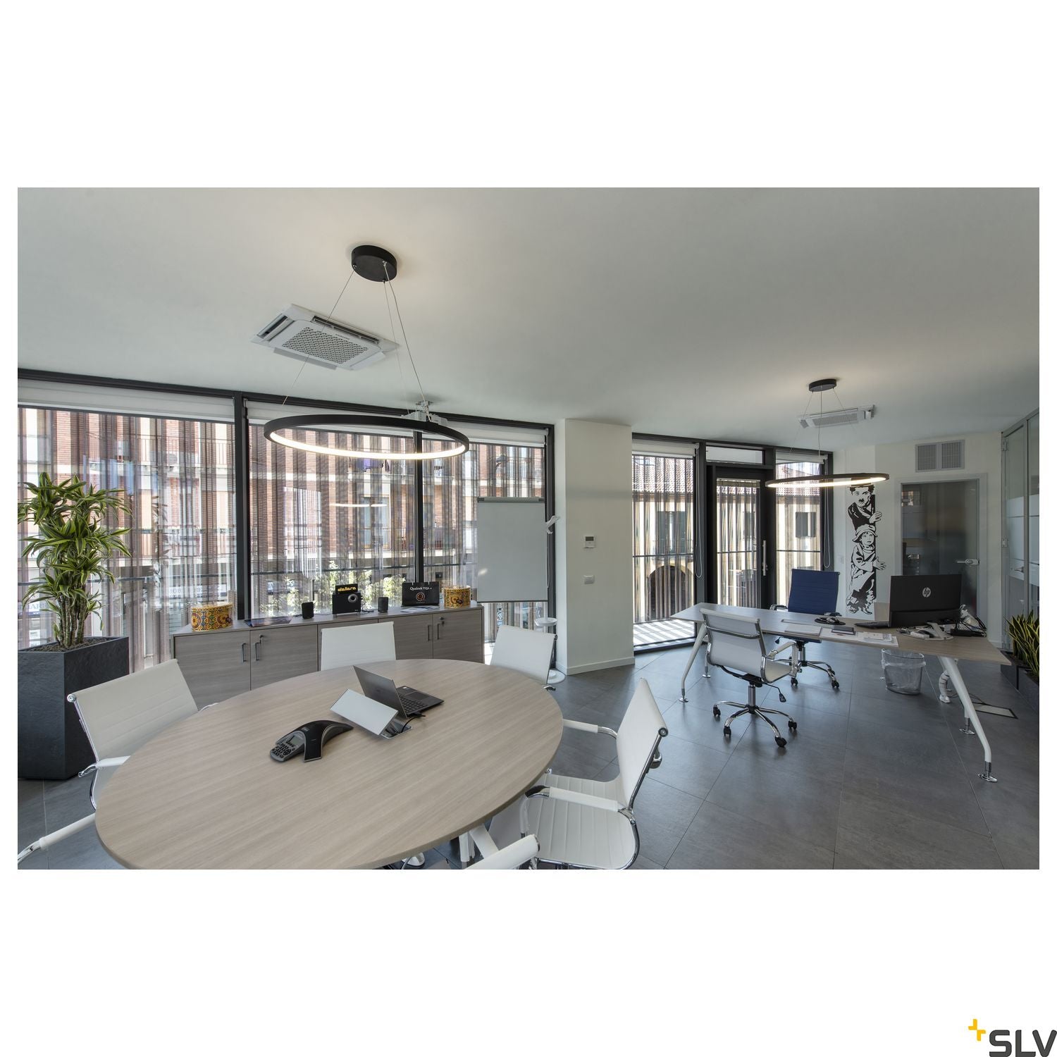 SLV PARSEC 80 DALI Dimmable Black LED Pendant Light 3000/4000K 1002911