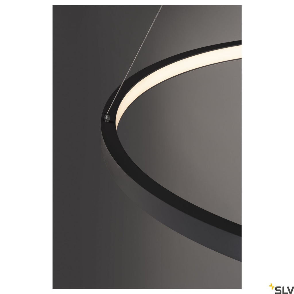 SLV PARSEC 80 DALI Dimmable Black LED Pendant Light 3000/4000K 1002911