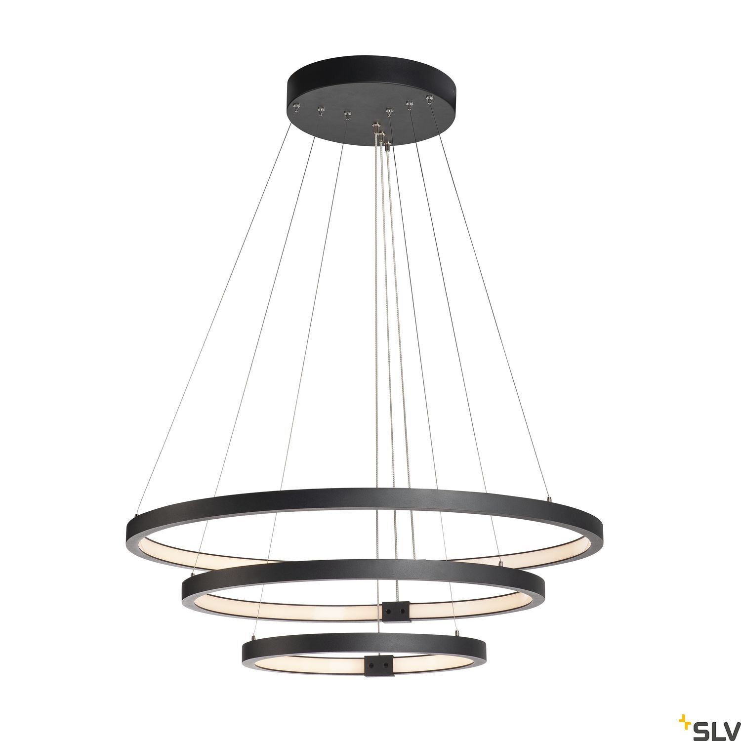 SLV PARSEC TRIO DALI Dimmable LED pendant Light black 3000/4000K 1002913