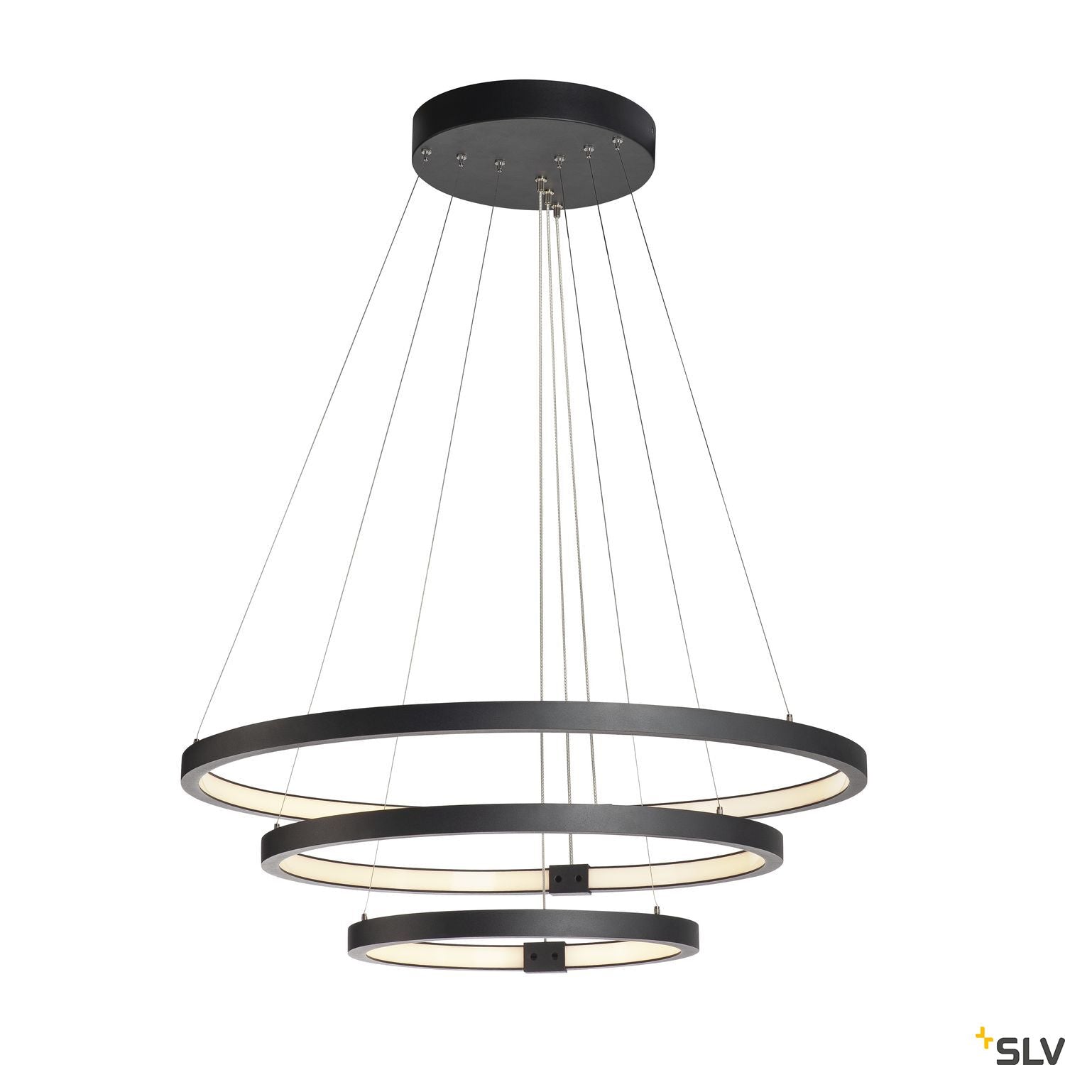 SLV PARSEC TRIO DALI Dimmable LED pendant Light black 3000/4000K 1002913