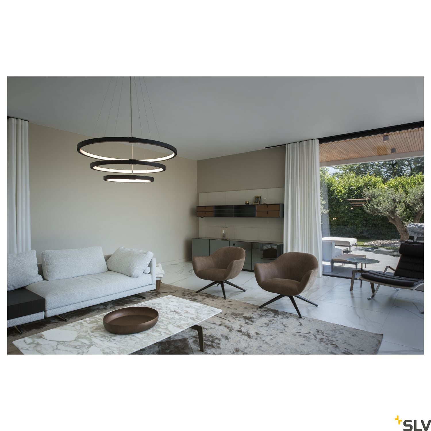 SLV PARSEC TRIO DALI Dimmable LED pendant Light black 3000/4000K 1002913