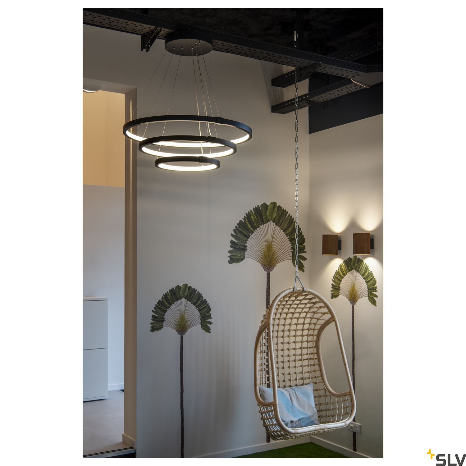 SLV PARSEC TRIO DALI Dimmable LED pendant Light black 3000/4000K 1002913