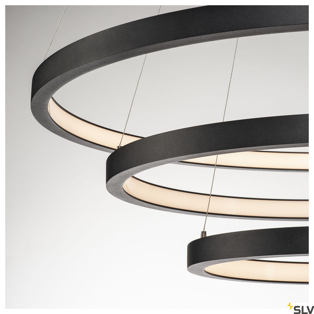 SLV PARSEC TRIO DALI Dimmable LED pendant Light black 3000/4000K 1002913