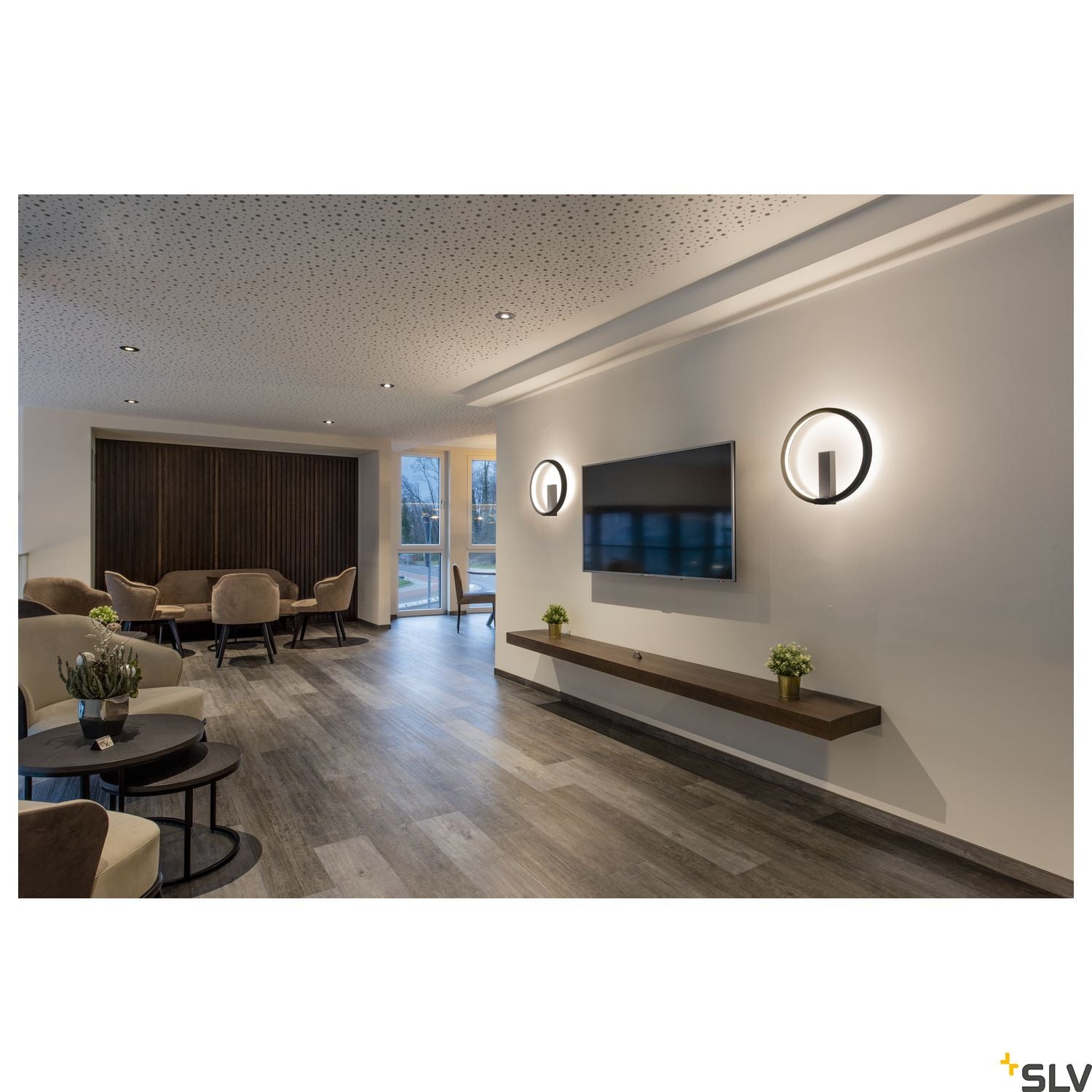 SLV PARSEC 40 DALI Dimmable LED recessed wall light black 3000/4000K 1002915