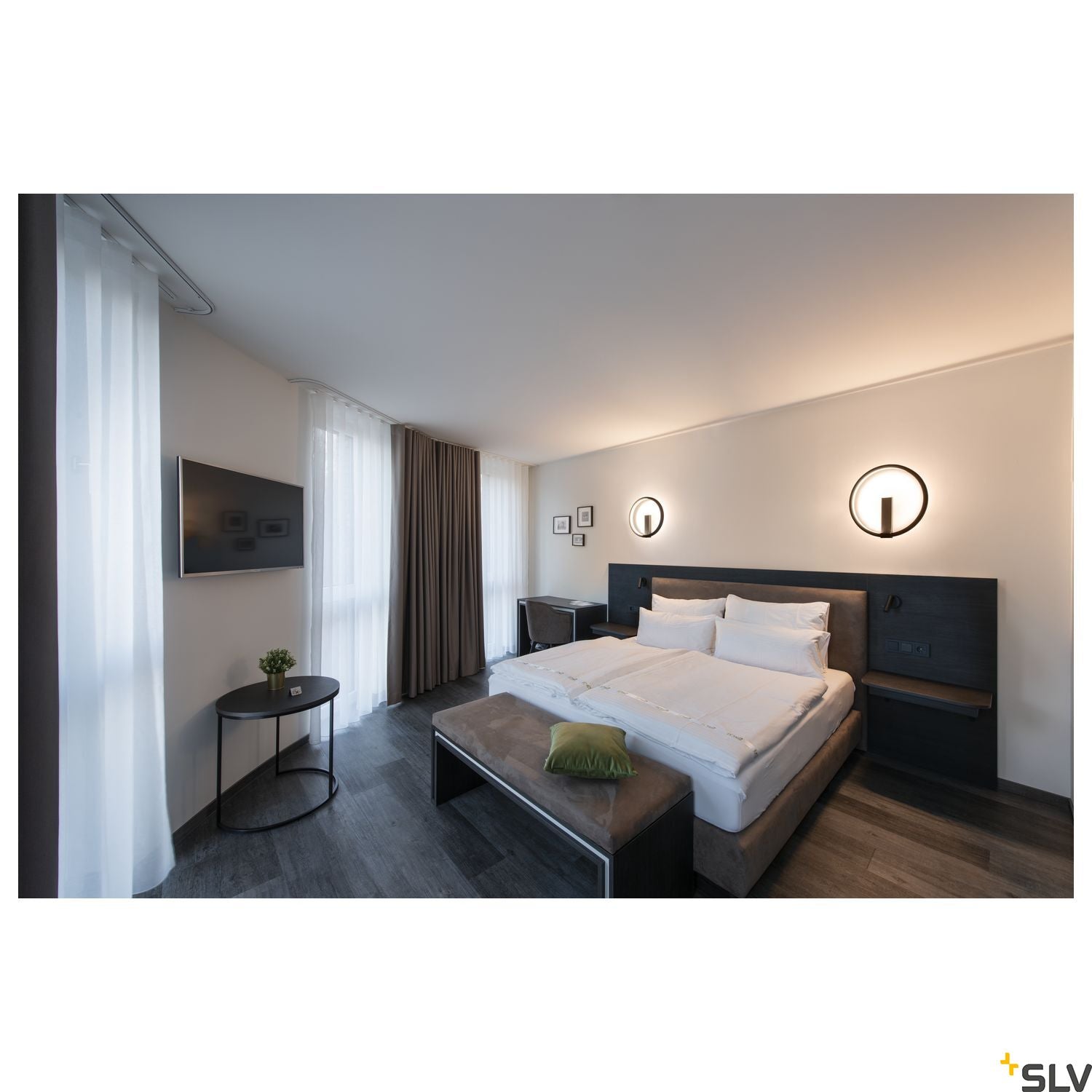 SLV PARSEC 40 DALI Dimmable LED recessed wall light black 3000/4000K 1002915