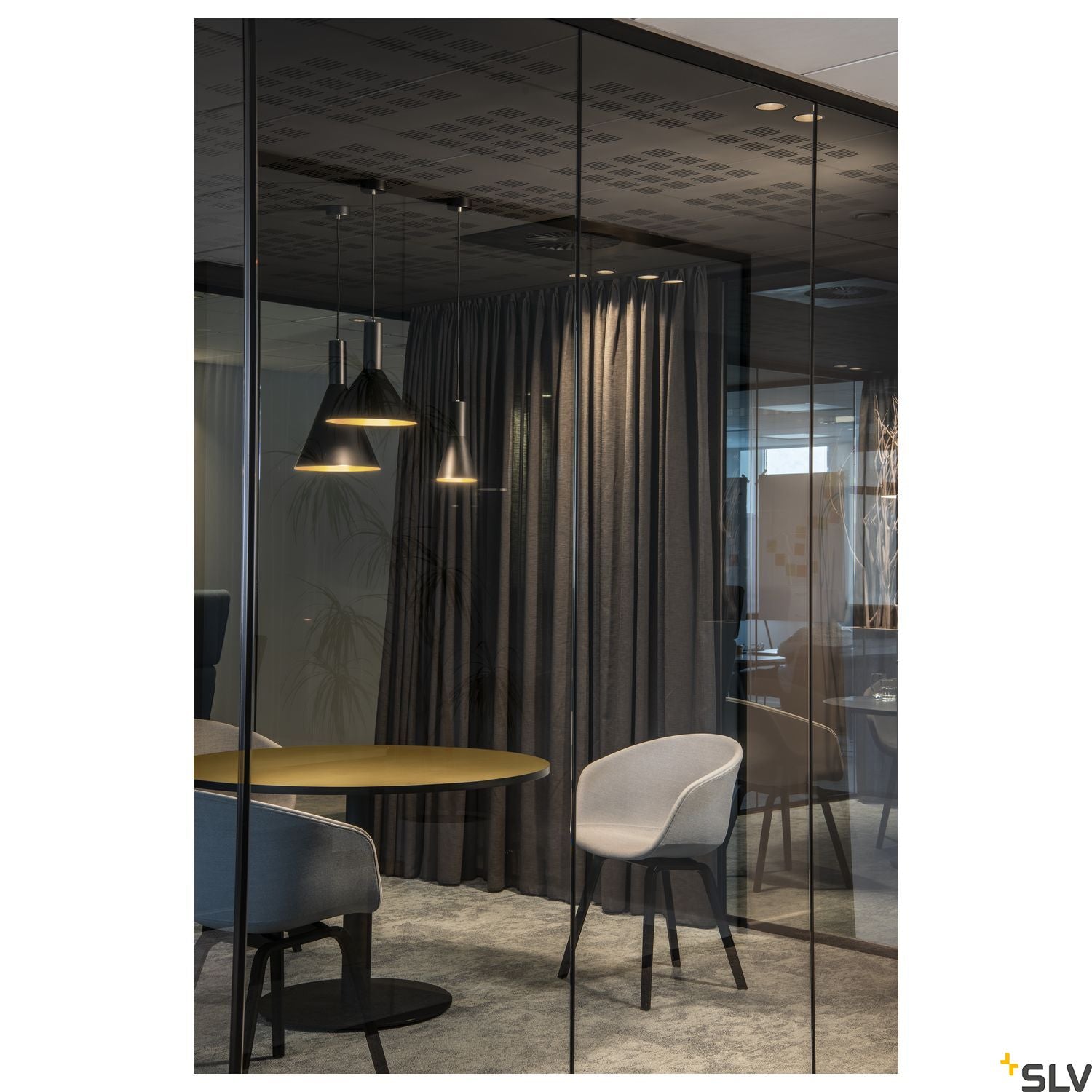 SLV PHELIA 275 E27 pendant light black/gold 1002949