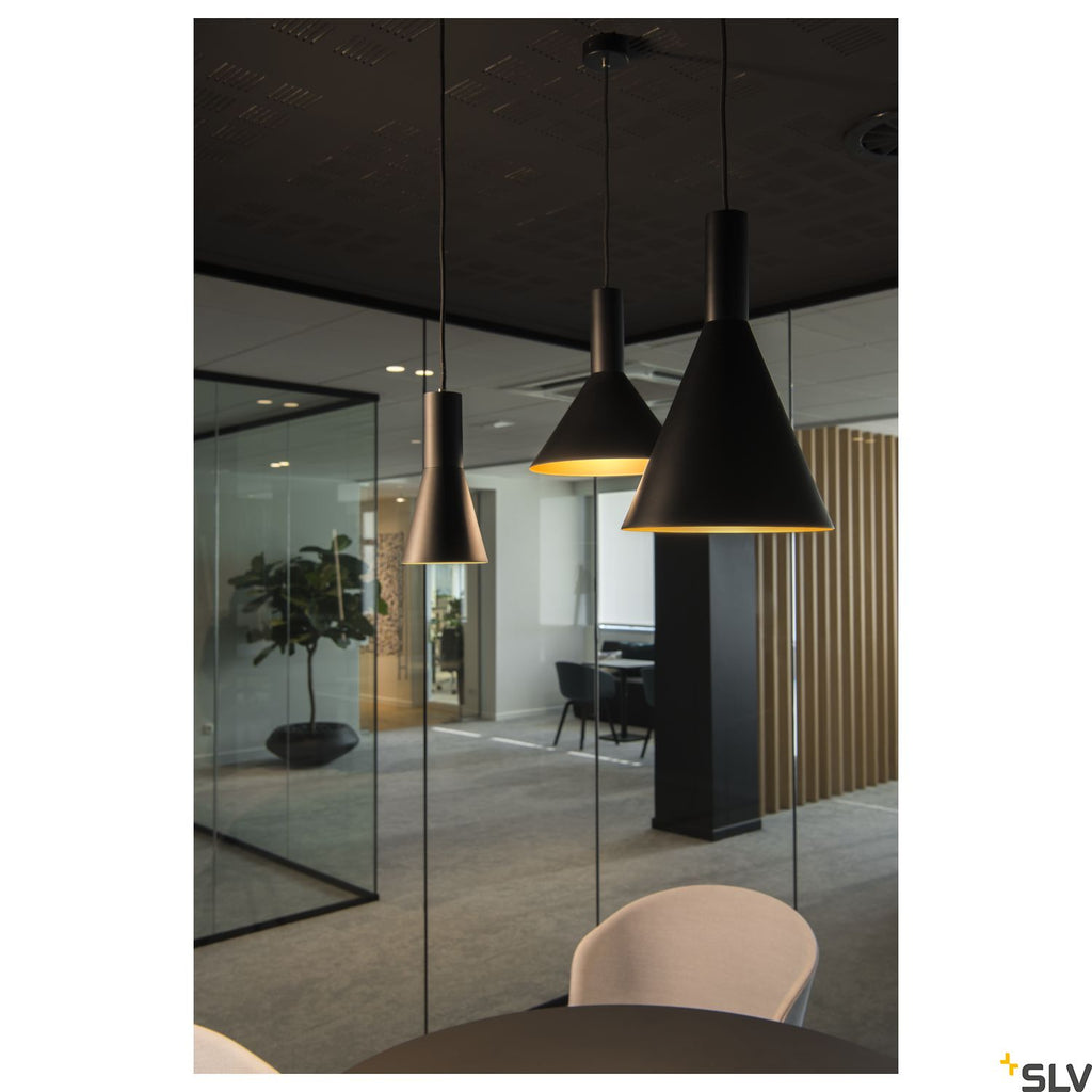 SLV PHELIA 280 E27 pendant light black/gold 1002950