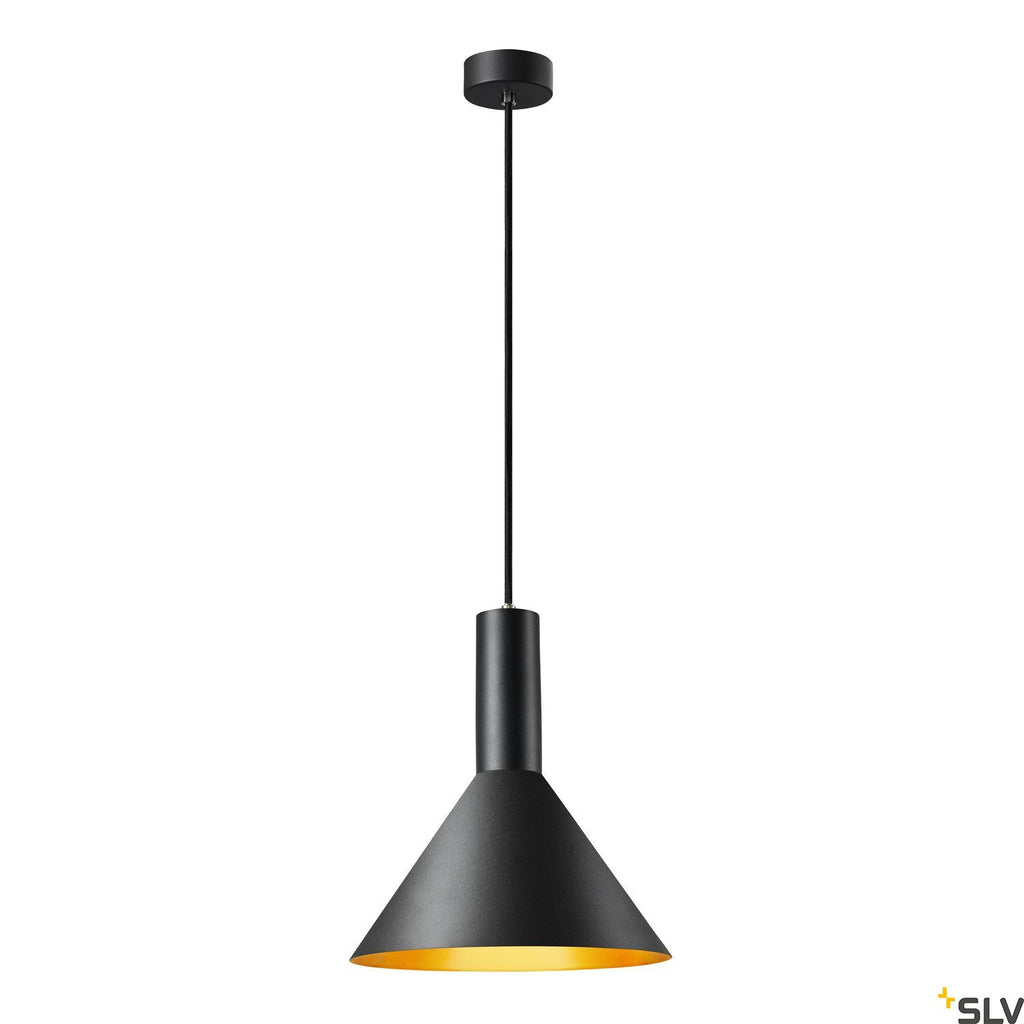 SLV PHELIA 275 E27 pendant light black/gold 1002949
