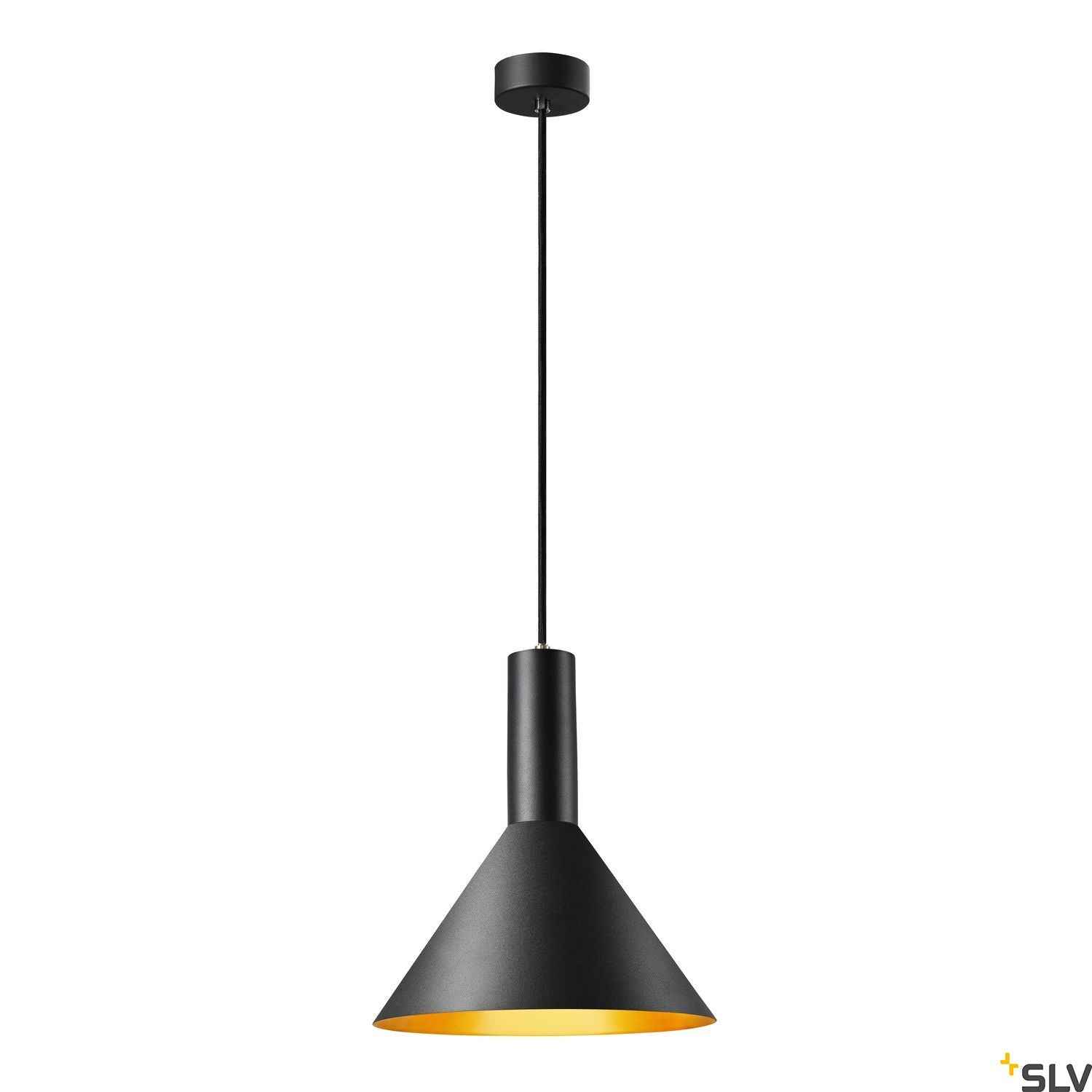 SLV PHELIA 275 E27 pendant light black/gold 1002949