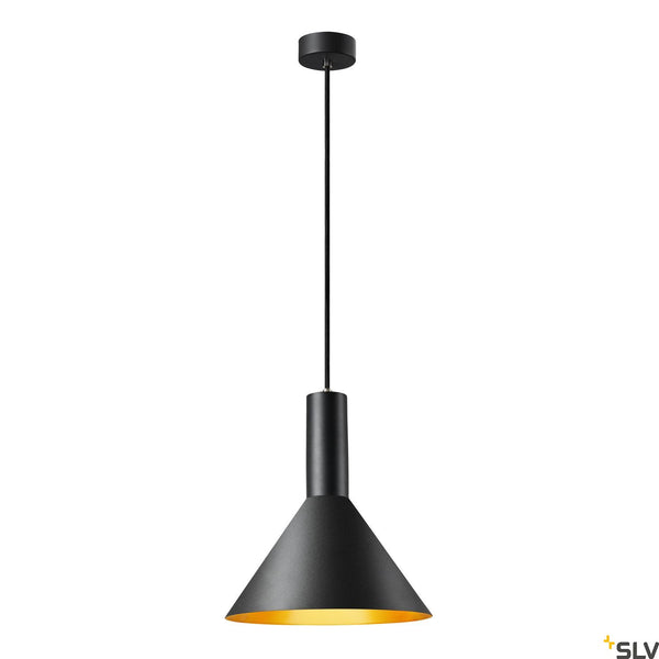 SLV PHELIA 275 E27 pendant light black/gold 1002949