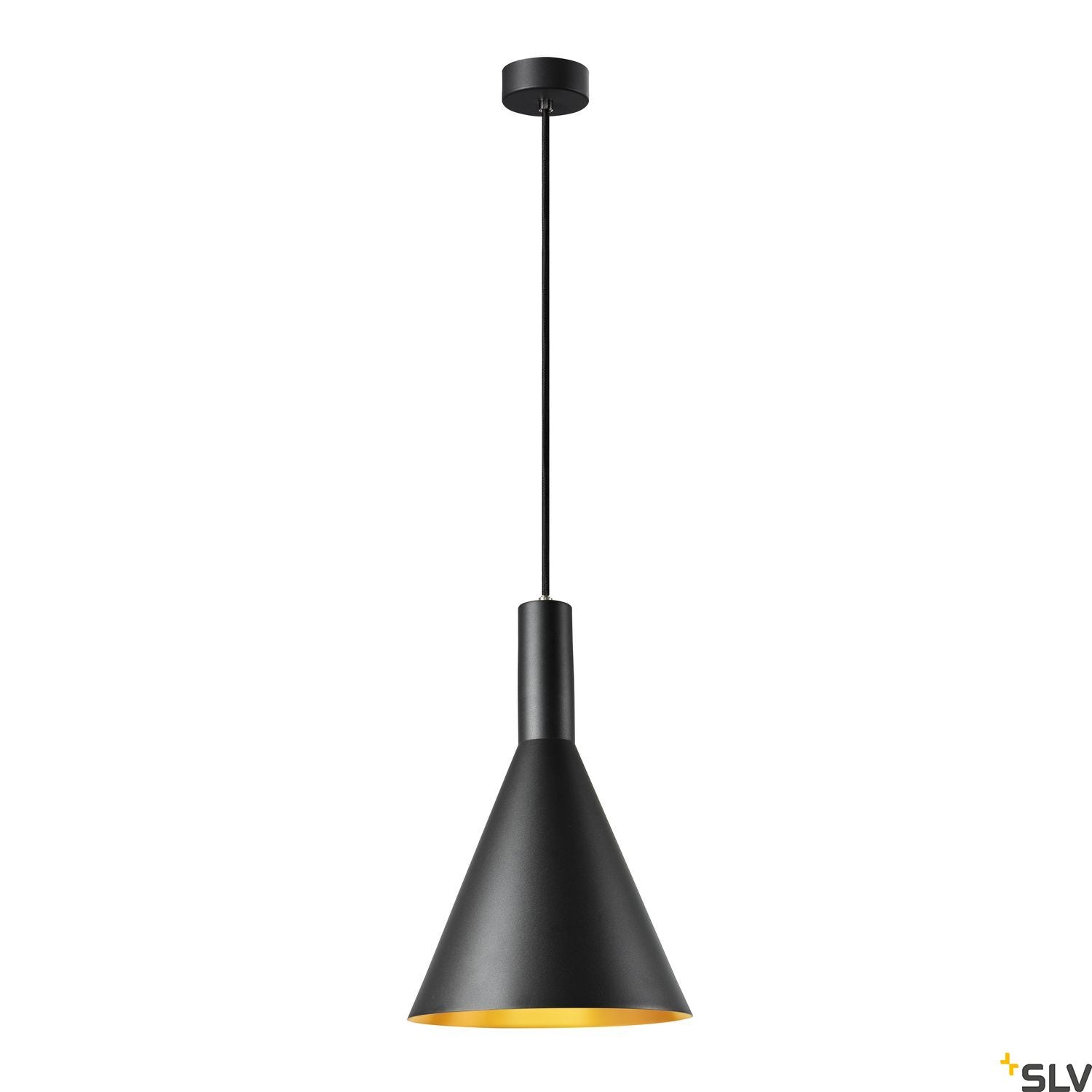 SLV PHELIA 280 E27 pendant light black/gold 1002950