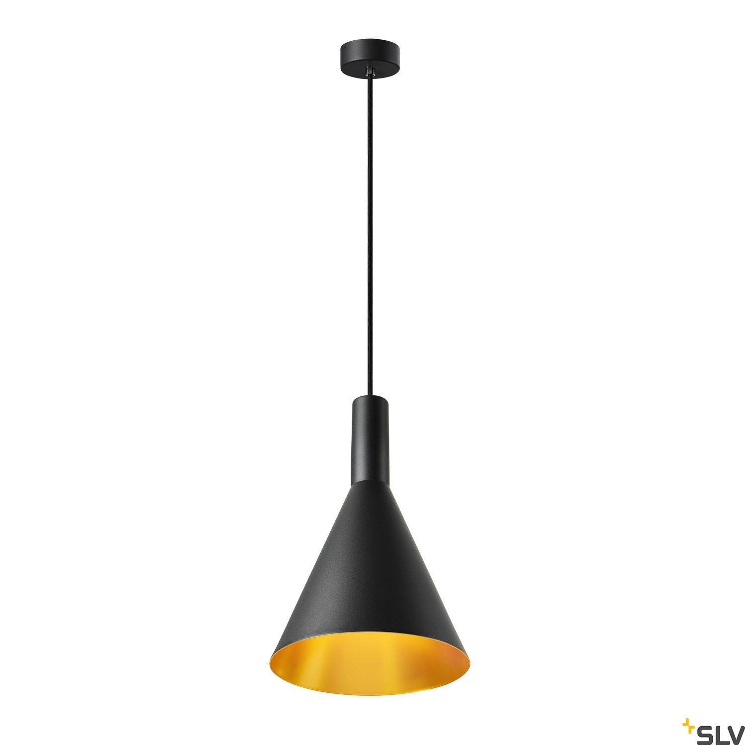 SLV PHELIA 280 E27 pendant light black/gold 1002950