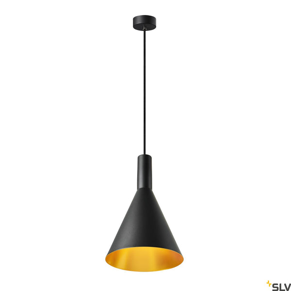 SLV PHELIA 280 E27 pendant light black/gold 1002950