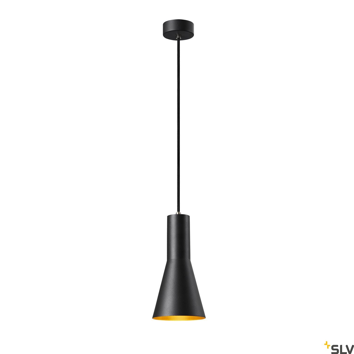 SLV PHELIA 130 E27 pendant light black/gold 1002951