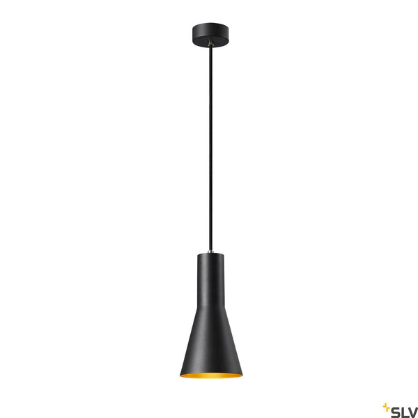 SLV PHELIA 130 E27 pendant light black/gold 1002951