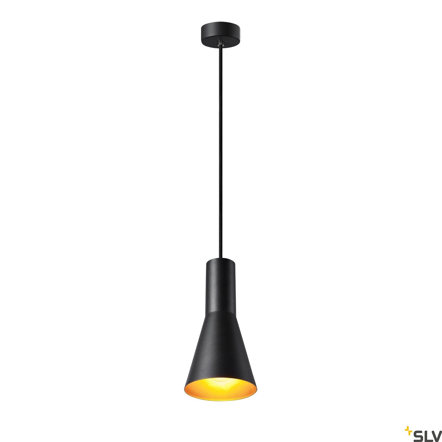 SLV PHELIA 130 E27 pendant light black/gold 1002951