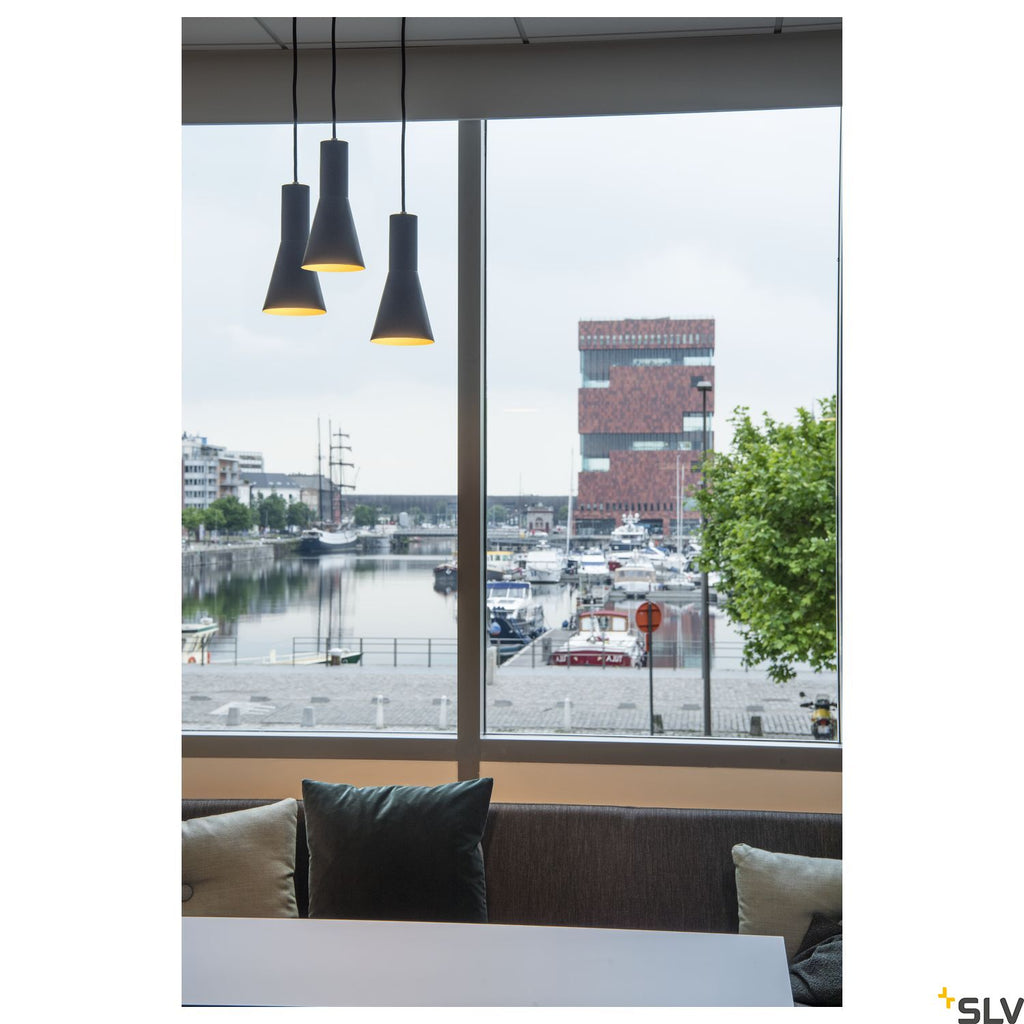SLV PHELIA 130 E27 pendant light black/gold 1002951