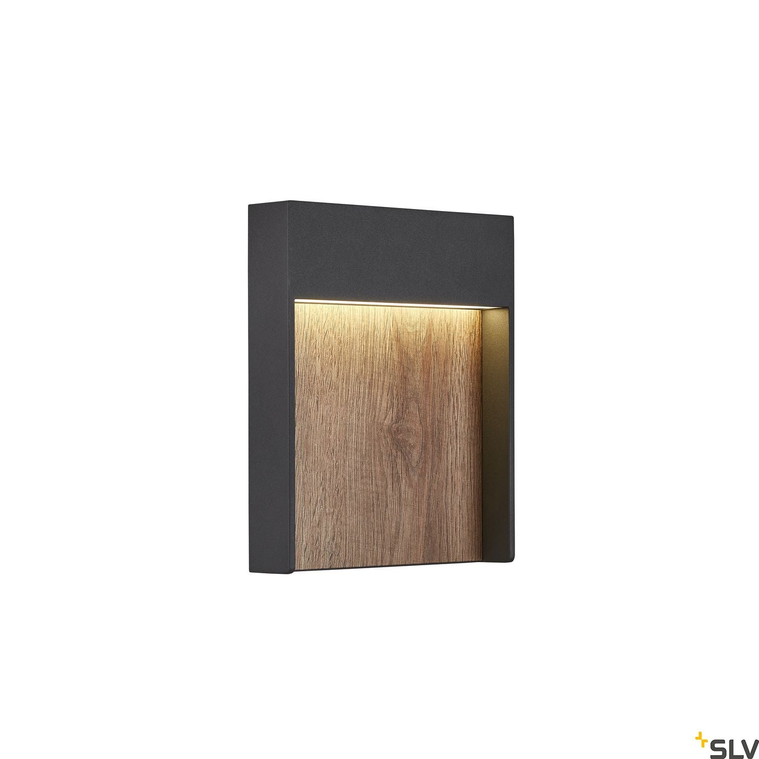 SLV FLATT Outdoor LED wall light 3000K IP65 anthracite/brown 1002953