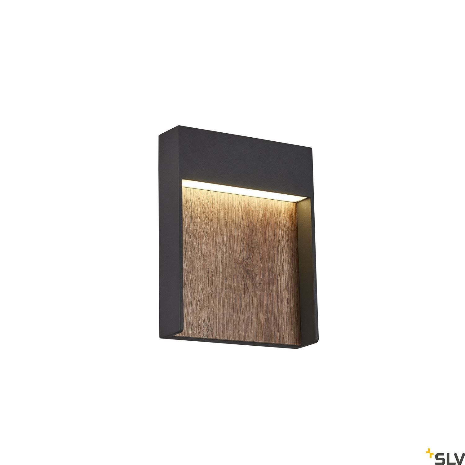 SLV FLATT Outdoor LED wall light 3000K IP65 anthracite/brown 1002953