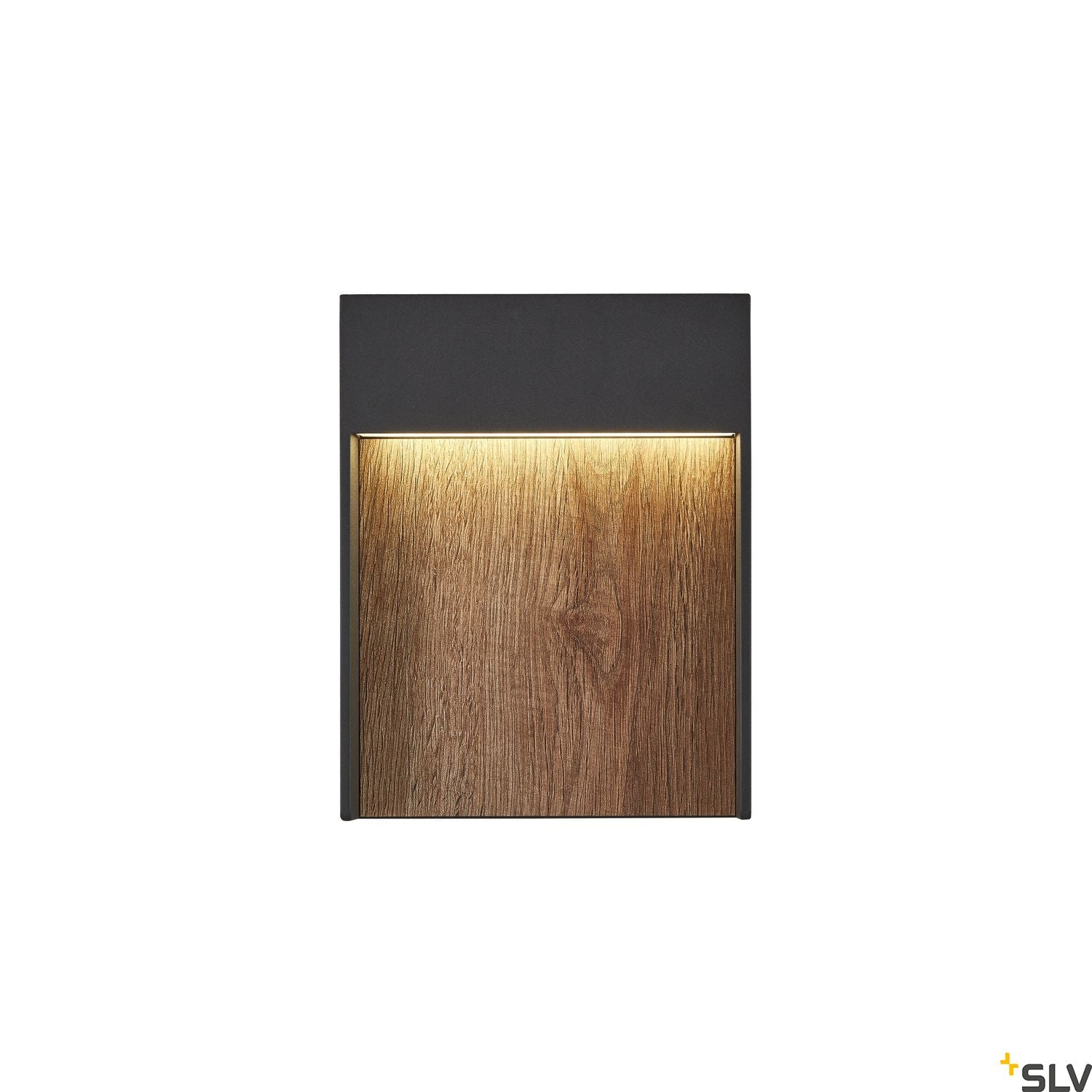 SLV FLATT Outdoor LED wall light 3000K IP65 anthracite/brown 1002953