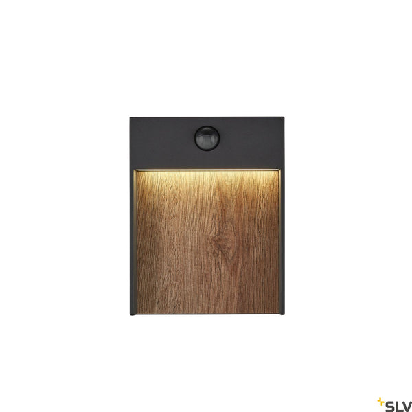 SLV FLATT SENSOR Outdoor LED wall light 3000K IP65 anthracite/brown 1002955