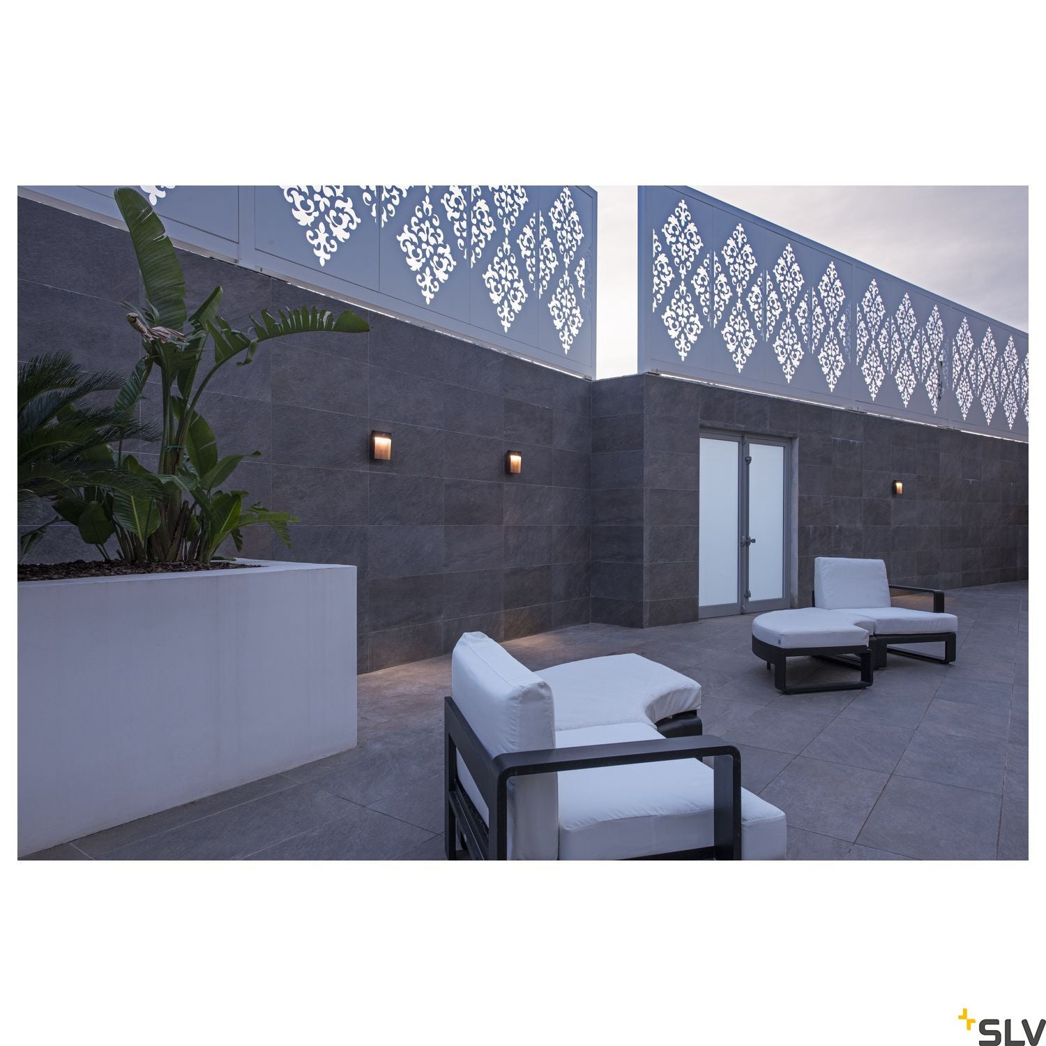 SLV FLATT SENSOR Outdoor LED wall light 3000K IP65 anthracite/brown 1002955