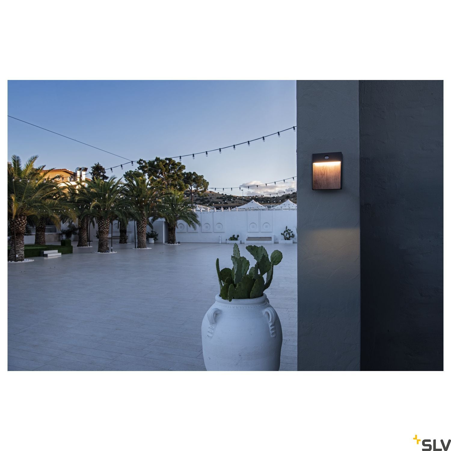 SLV FLATT SENSOR Outdoor LED wall light 3000K IP65 anthracite/brown 1002955