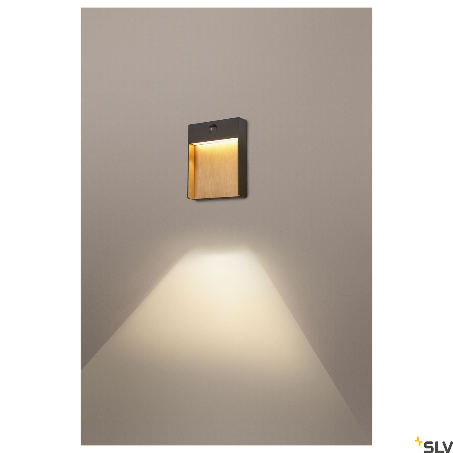 SLV FLATT SENSOR Outdoor LED wall light 3000K IP65 anthracite/brown 1002955