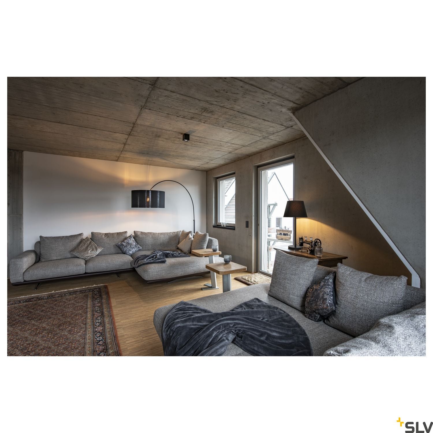 SLV TRILEDO CL, indoor surface-mounted ceiling light, QPAR51, black, max 10W 1002013