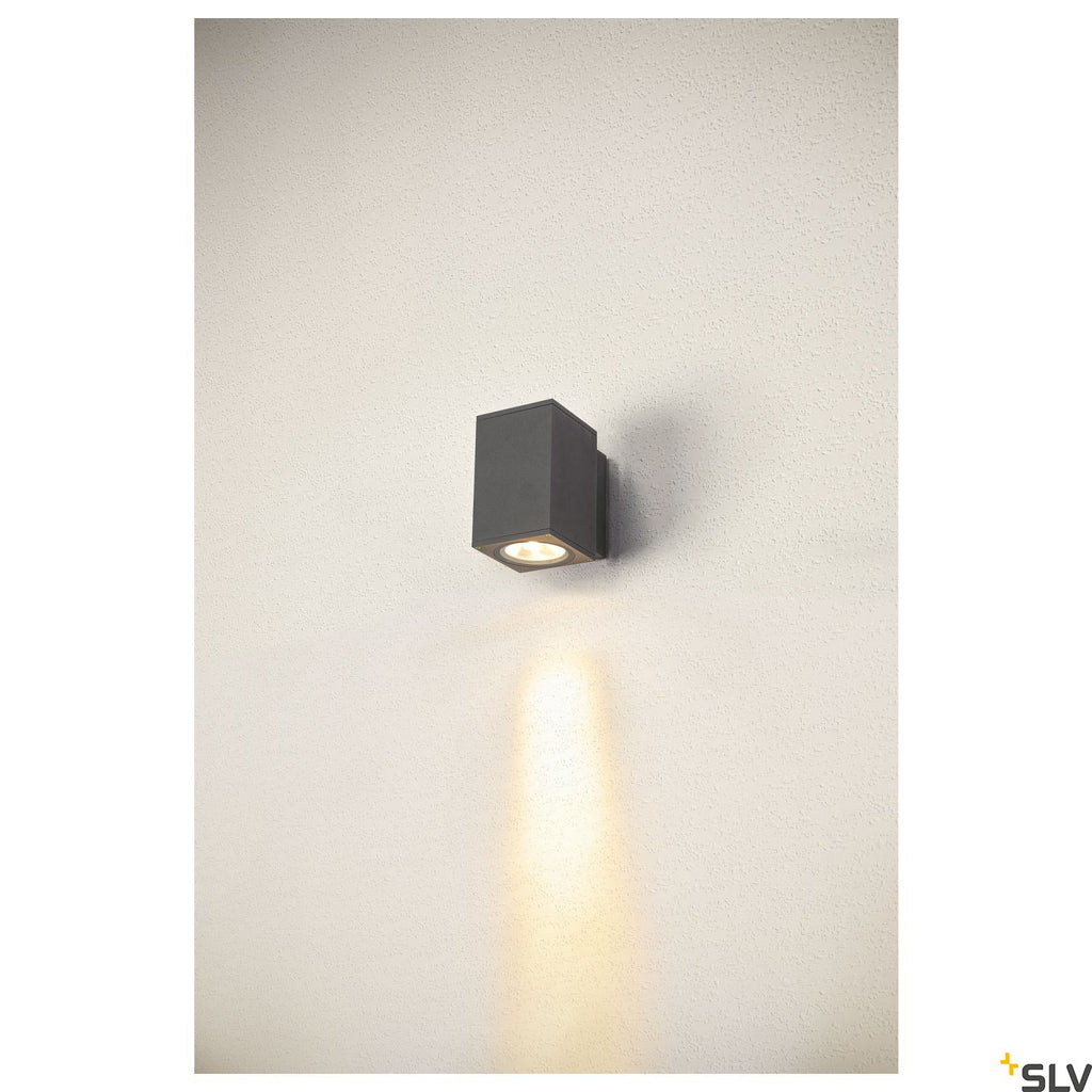 SLV ENOLA SQUARE M single outdoor LED surface-mounted wall light anthracite CCT 3000/4000K 1003417