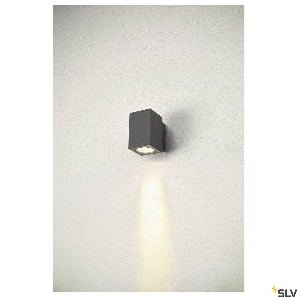 SLV ENOLA SQUARE M single outdoor LED surface-mounted wall light anthracite CCT 3000/4000K 1003417