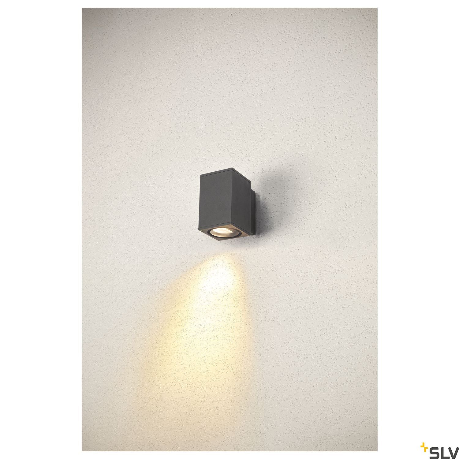 SLV ENOLA SQUARE M single outdoor LED surface-mounted wall light anthracite CCT 3000/4000K 1003417