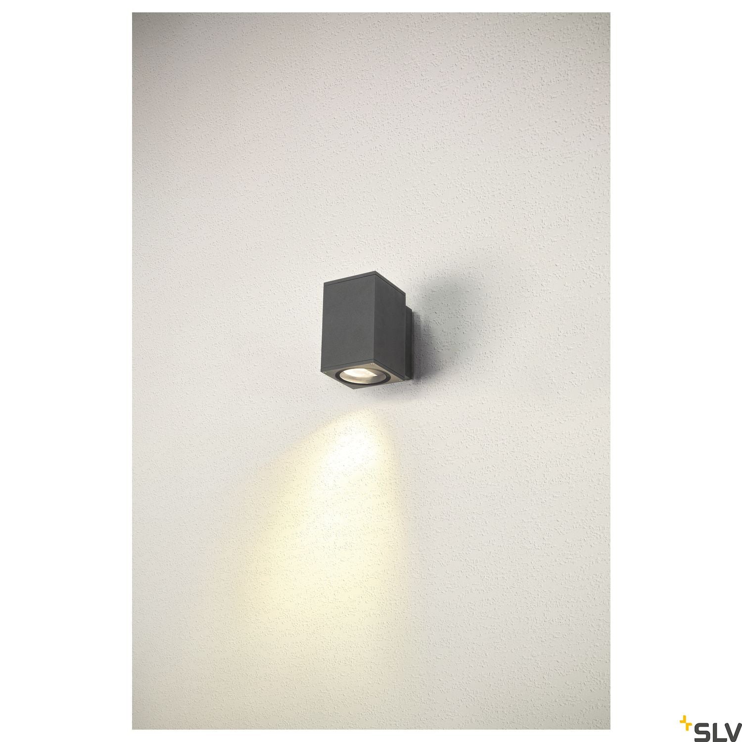 SLV ENOLA SQUARE M single outdoor LED surface-mounted wall light anthracite CCT 3000/4000K 1003417