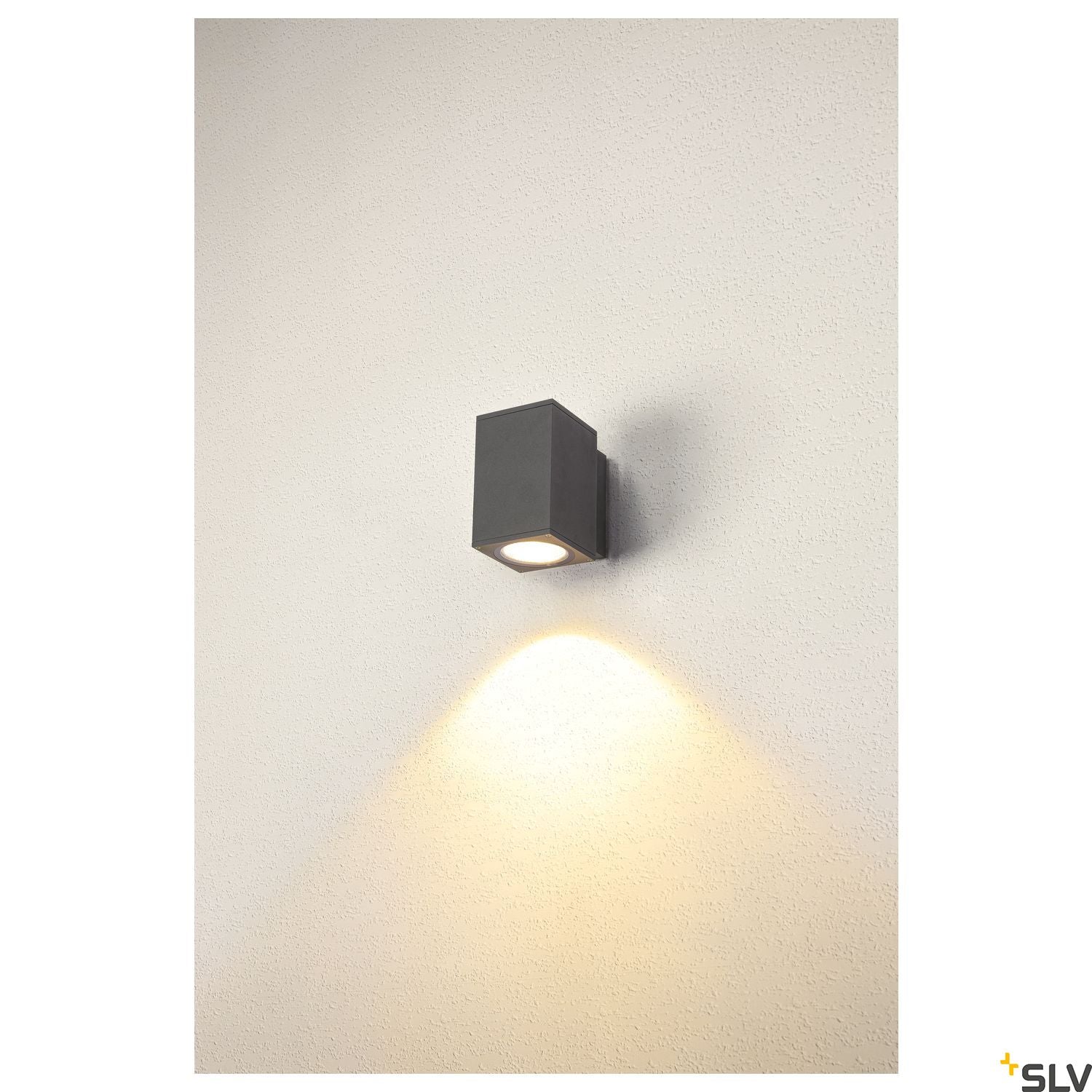 SLV ENOLA SQUARE M single outdoor LED surface-mounted wall light anthracite CCT 3000/4000K 1003417