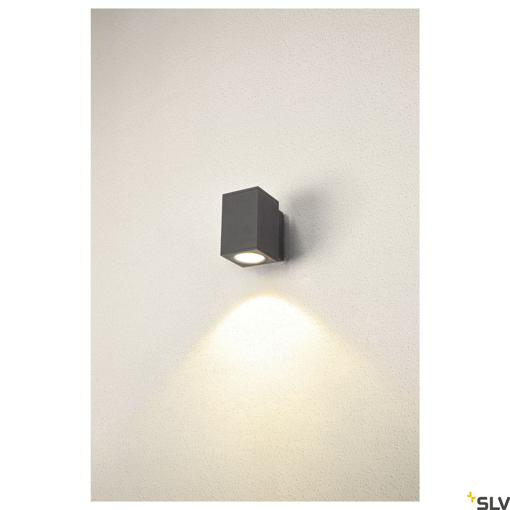 SLV ENOLA SQUARE M single outdoor LED surface-mounted wall light anthracite CCT 3000/4000K 1003417