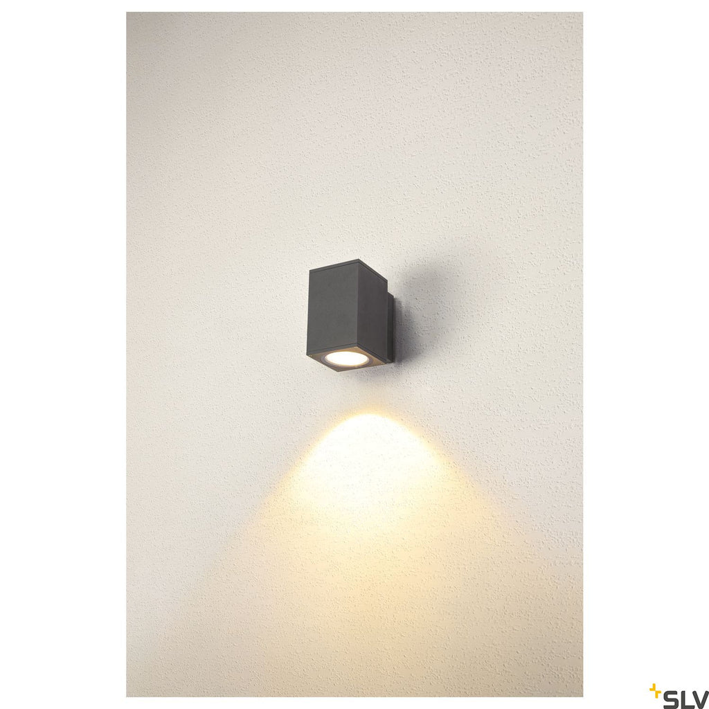 SLV ENOLA SQUARE M single outdoor LED surface-mounted wall light anthracite CCT 3000/4000K 1003417