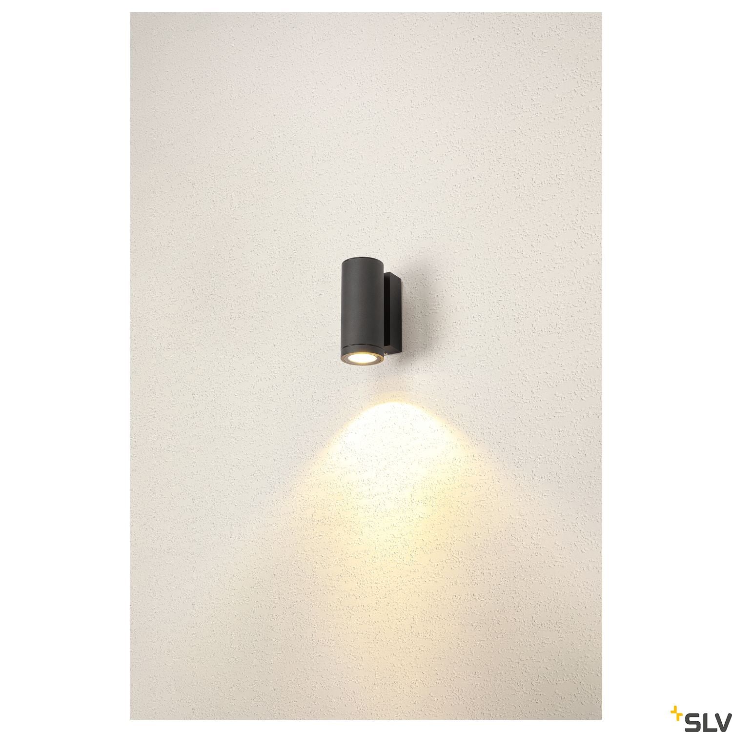 SLV ENOLA ROUND S single outdoor LED surface-mounted wall light anthracite CCT 3000/4000K 1003422