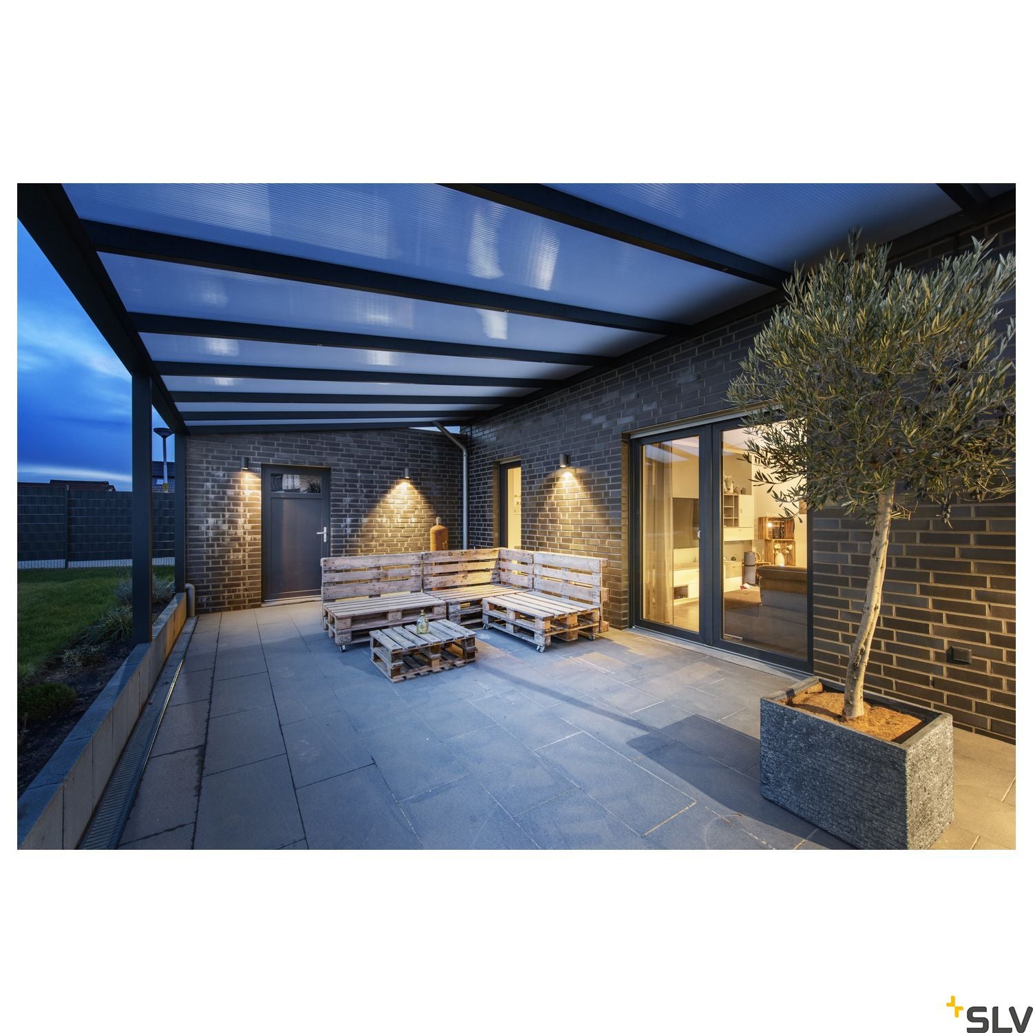 SLV ENOLA ROUND M single outdoor LED surface-mounted wall light anthracite CCT 3000/4000K 1003423