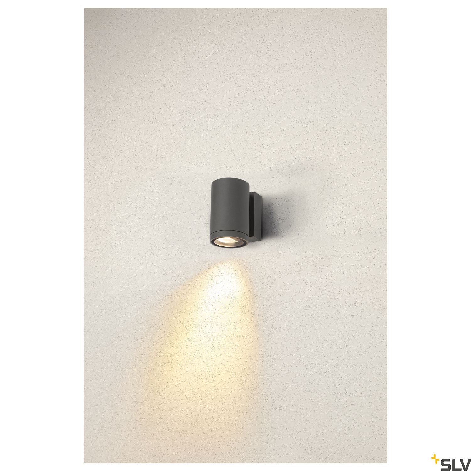 SLV ENOLA ROUND M single outdoor LED surface-mounted wall light anthracite CCT 3000/4000K 1003423