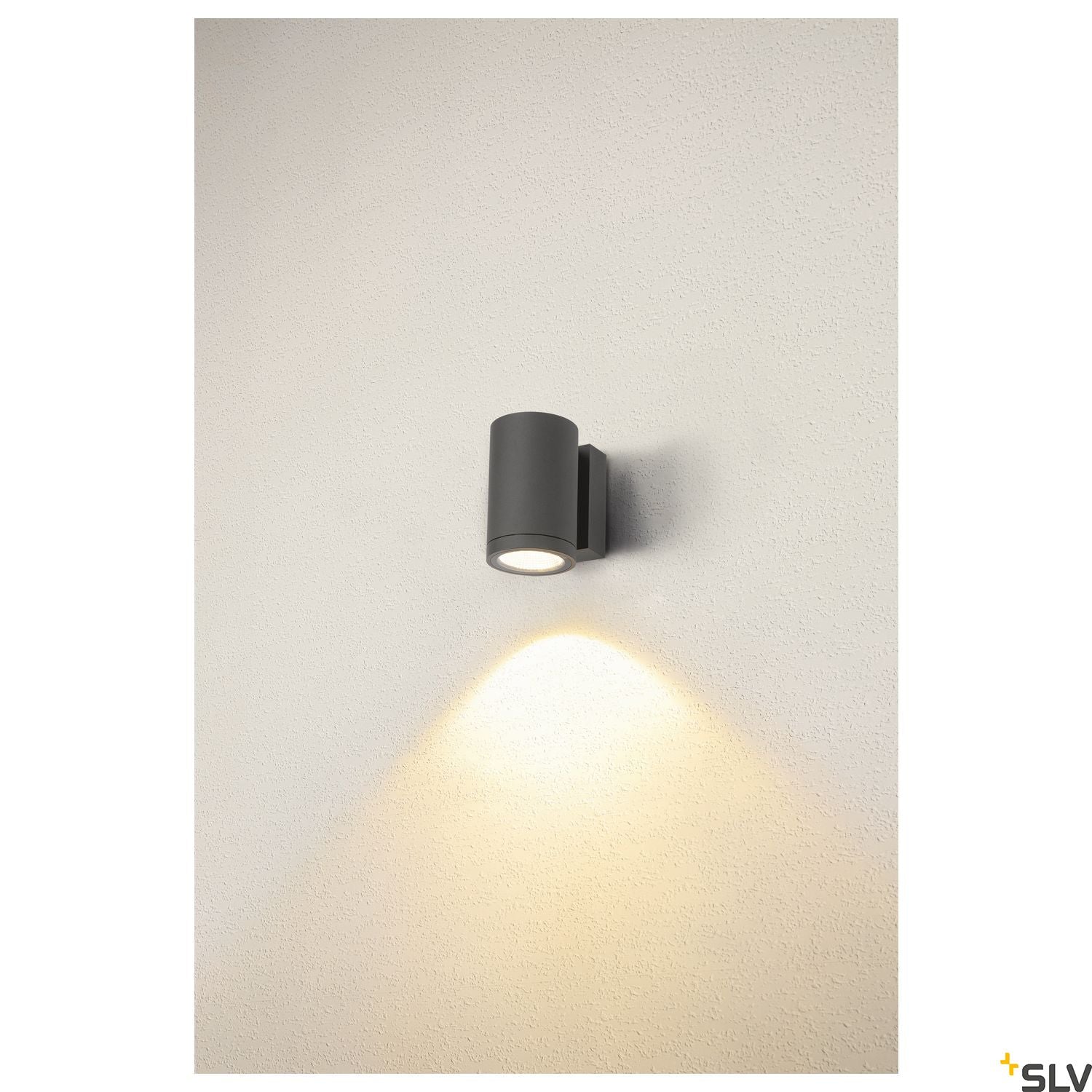 SLV ENOLA ROUND M single outdoor LED surface-mounted wall light anthracite CCT 3000/4000K 1003423
