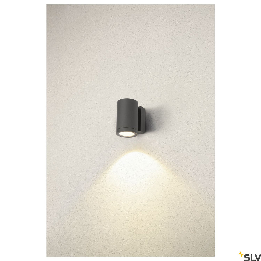 SLV ENOLA ROUND M single outdoor LED surface-mounted wall light anthracite CCT 3000/4000K 1003423
