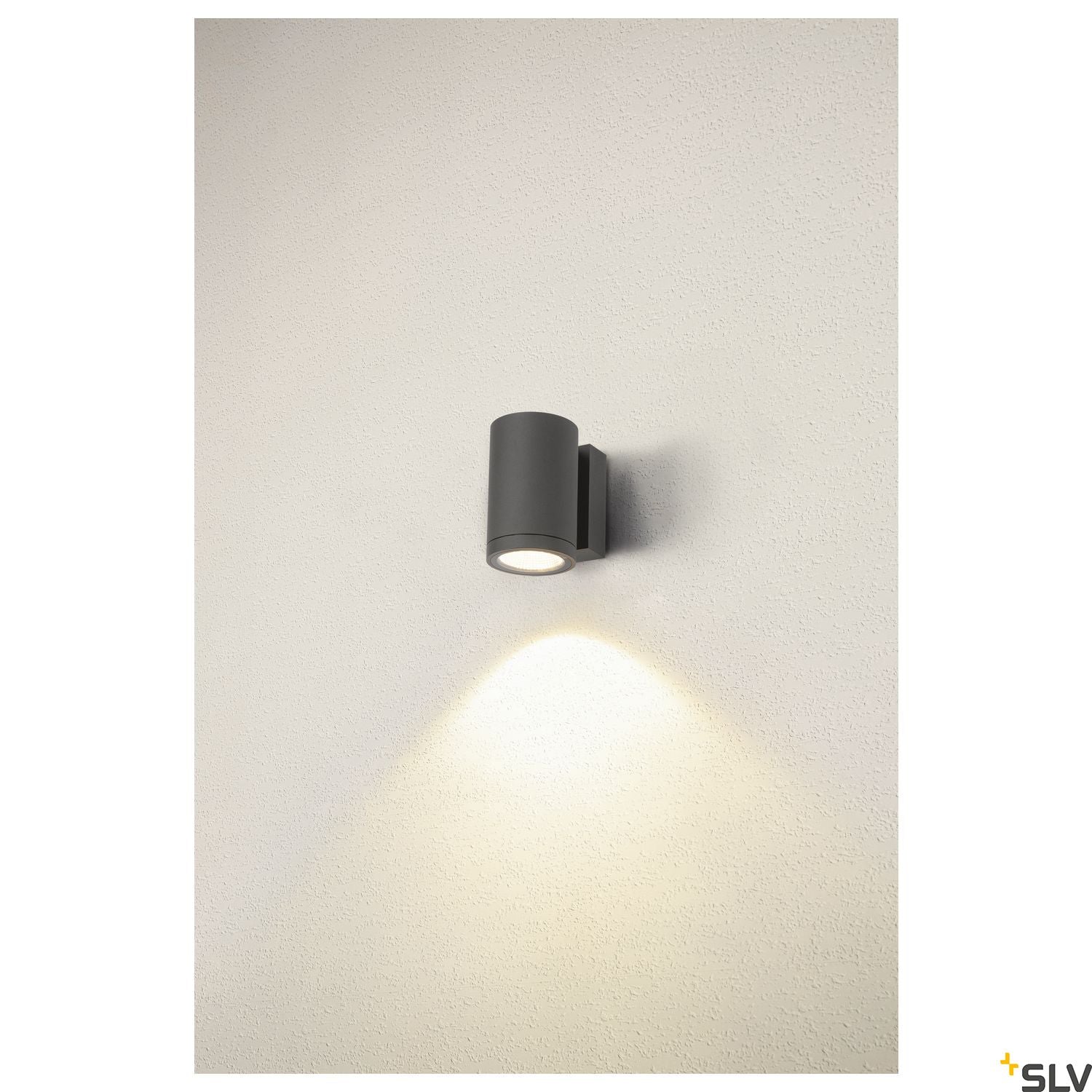 SLV ENOLA ROUND M single outdoor LED surface-mounted wall light anthracite CCT 3000/4000K 1003423