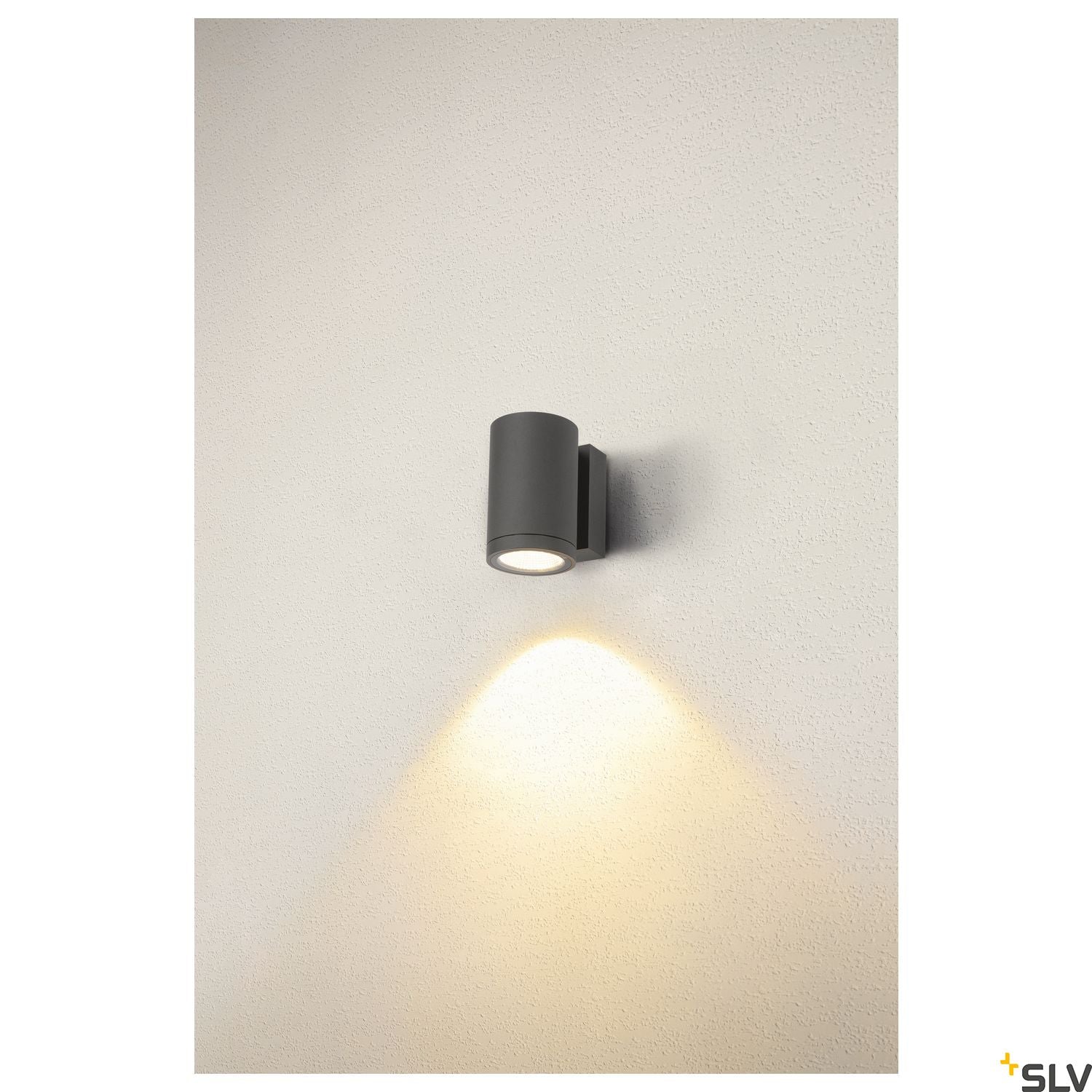 SLV ENOLA ROUND M single outdoor LED surface-mounted wall light anthracite CCT 3000/4000K 1003423