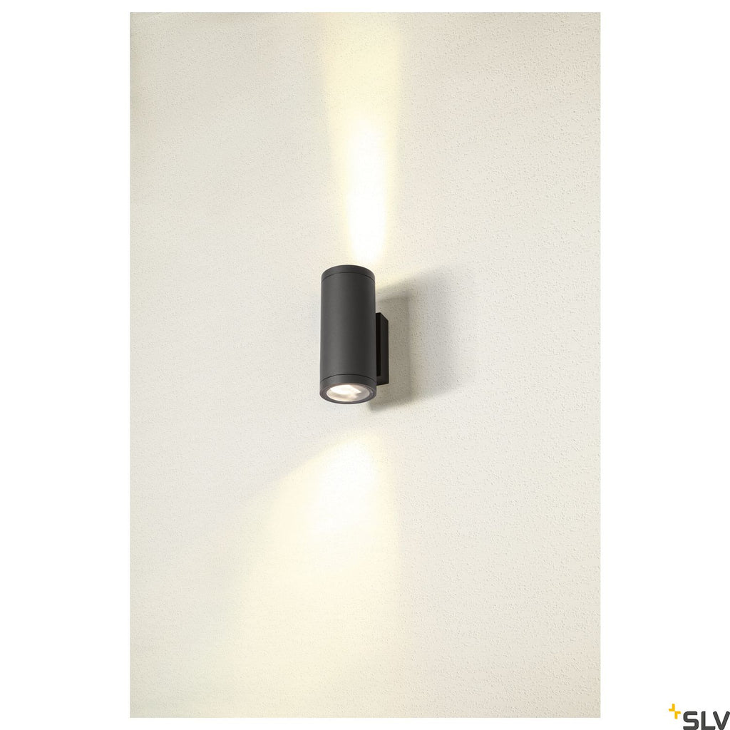 SLV ENOLA ROUND UP/DOWN M outdoor LED surface-mounted wall light anthracite CCT 3000/4000K 1003425