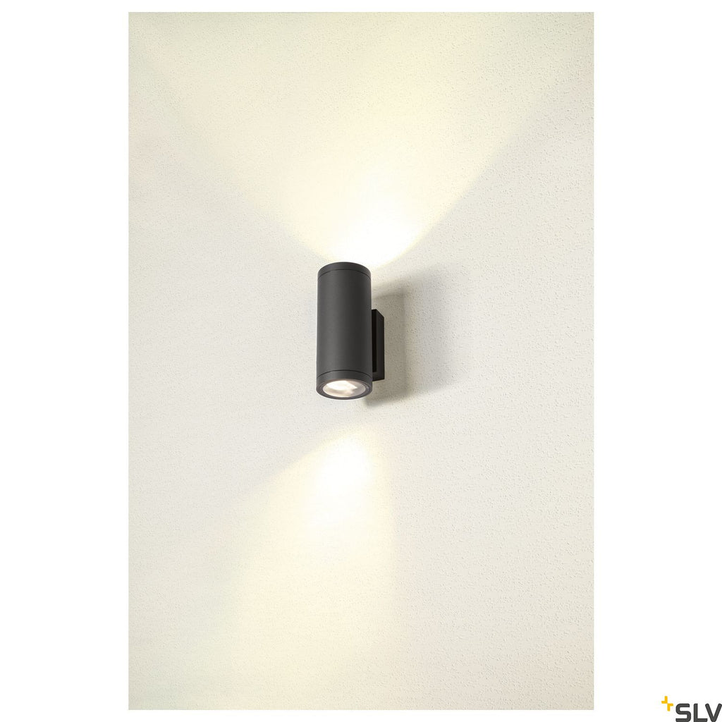 SLV ENOLA ROUND UP/DOWN M outdoor LED surface-mounted wall light anthracite CCT 3000/4000K 1003425