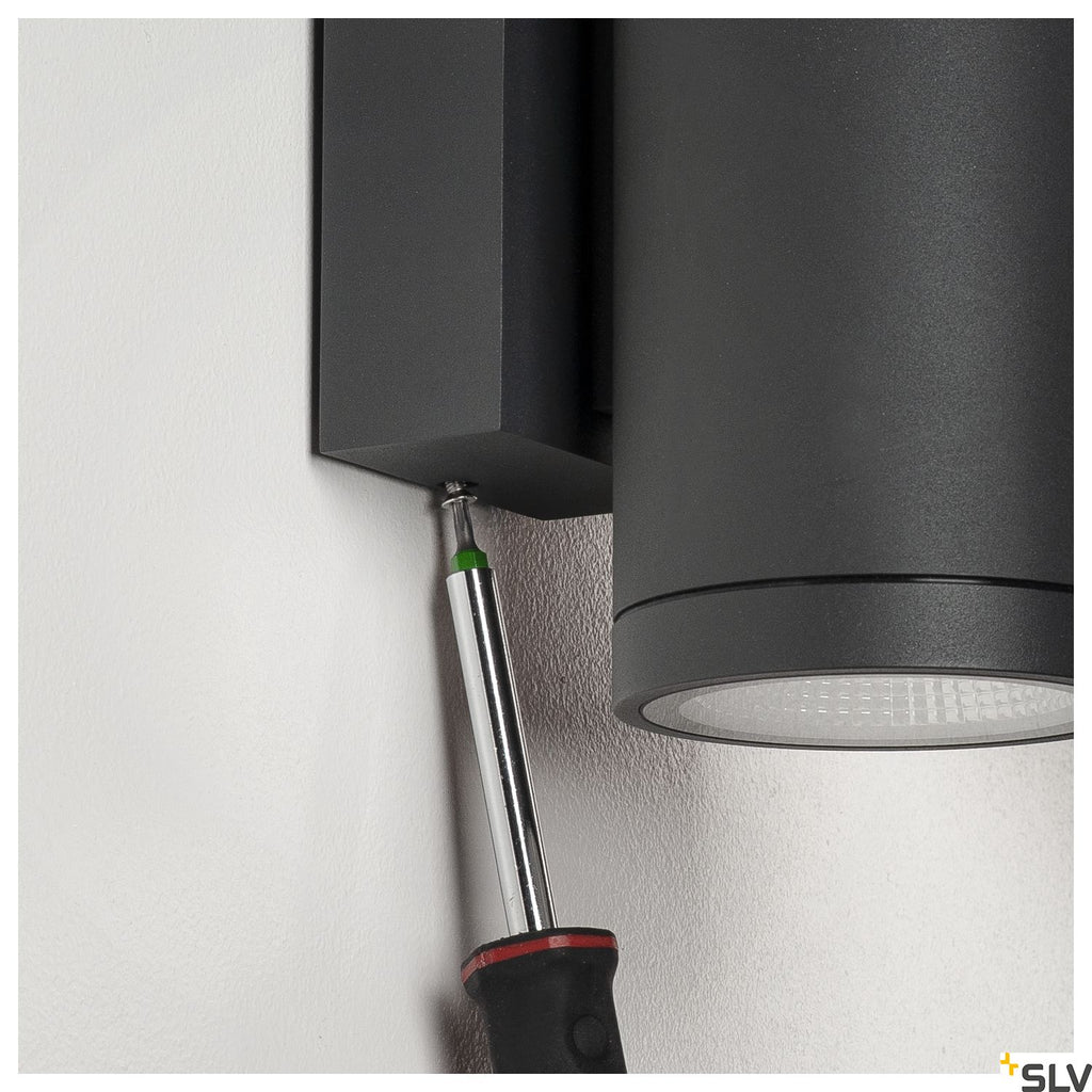 SLV ENOLA ROUND UP/DOWN M outdoor LED surface-mounted wall light anthracite CCT 3000/4000K 1003425