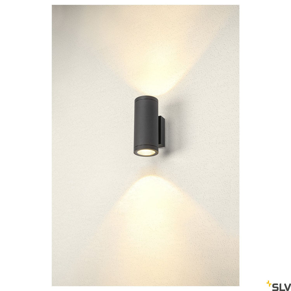 SLV ENOLA ROUND UP/DOWN M outdoor LED surface-mounted wall light anthracite CCT 3000/4000K 1003425