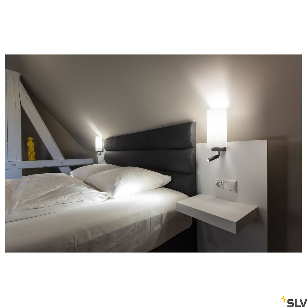 SLV QUADRASS SPOT indoor surface-mounted wall light with LED spotlight and E27 socket black 1003428