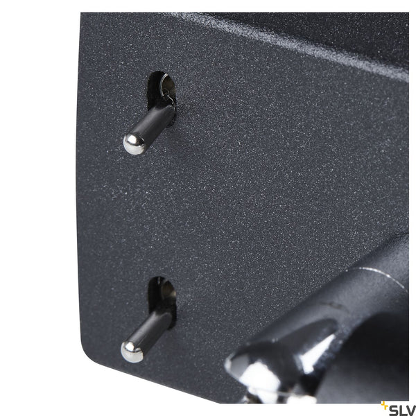 SLV QUADRASS SPOT indoor surface-mounted wall light with LED spotlight and E27 socket black 1003428